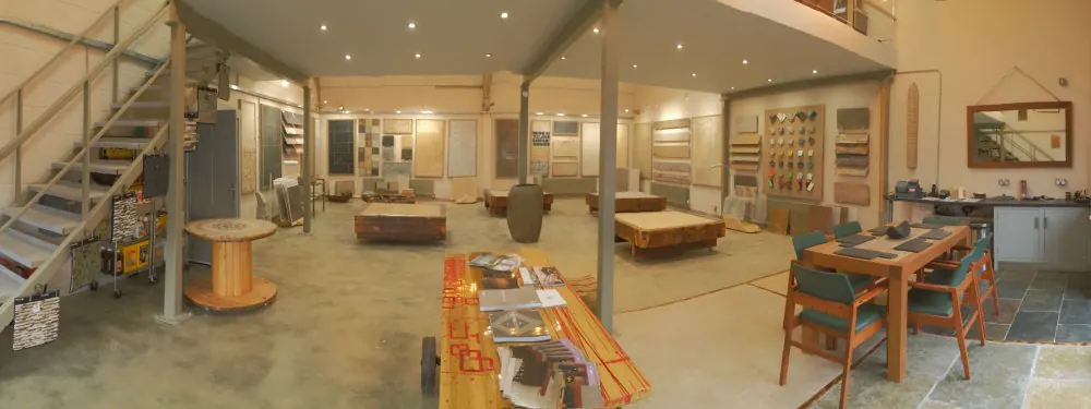 The showroom from the mezzanine